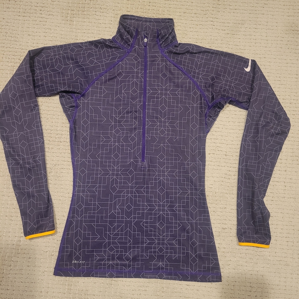Nike Purple Geometric Long Sleeve Top